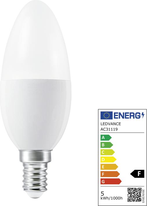 Actual product image Osram Led Retrofit Rgbw Lamps With Remote Control (E14, 40 W, 470 lm, 1 x, F)