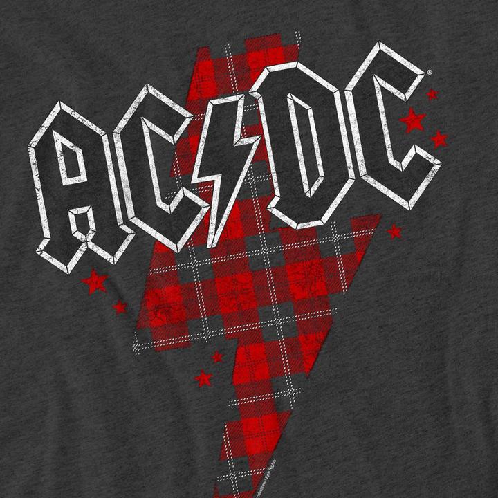 Actual product image AC/DC Unisex Adult Plaid Bolt T-Shirt (M)