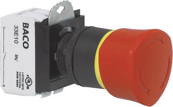 Produktbild Baco Not Aus Schalter L22ER01D Front Kunststoff, Schwarz 600 V 10 A IP69K 1 St.