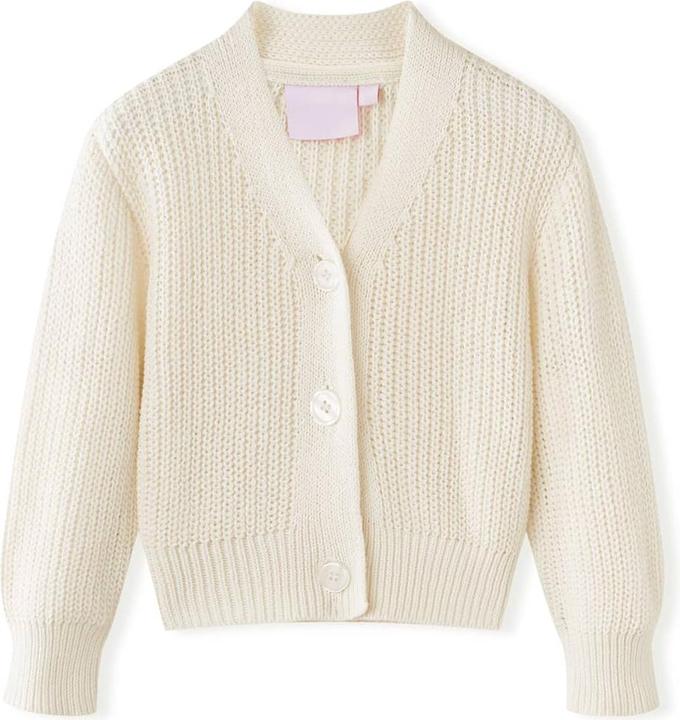 Produktbild VidaXL Kinder-Strickjacke Schneeweiss 128,Material: 100 (128)