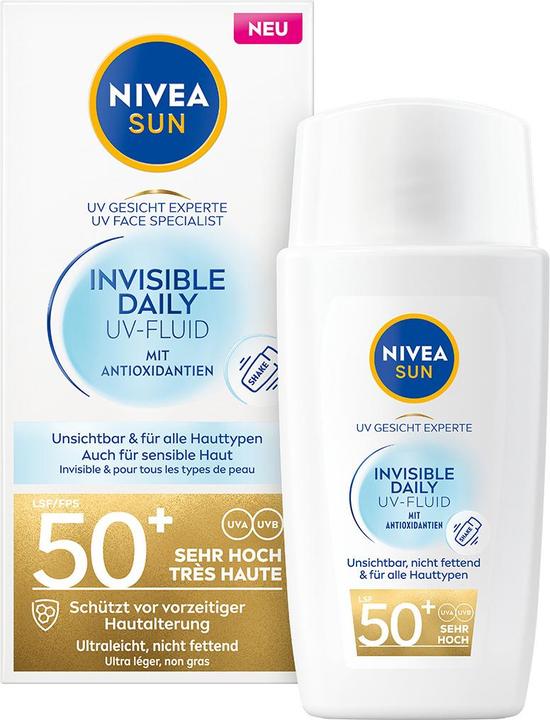 Image du produit NIVEA UV Face Fluide invisible quotidien SPF 50 (Crème solaire, SPF 50+, 40 ml, 70 g)