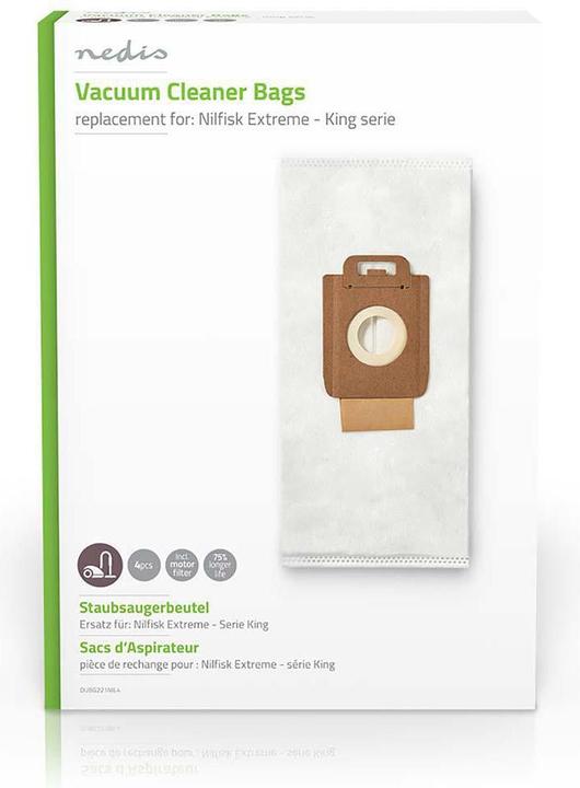 Image du produit Nedis Sacs pour aspirateurs 4 pièces Pièce Synthétique Le plus souvent vendu pour : Nilfisk Blanc Blanc (1 x)