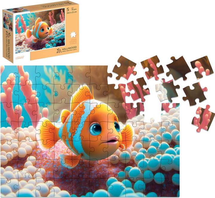 Actual product image Milliwood Puzzle bois S Clownfish (70 pieces)
