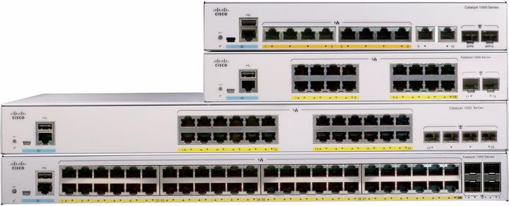 Produktbild Cisco 24 Port Rail PoE+ Switch C1000-24FP-4G-L (24 Ports)