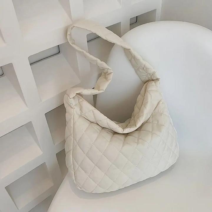 Actual product image Only-Bags.Store Large Capacity Quilted Bag Winter Warm Lightweight Down Cotton Padded Plaid