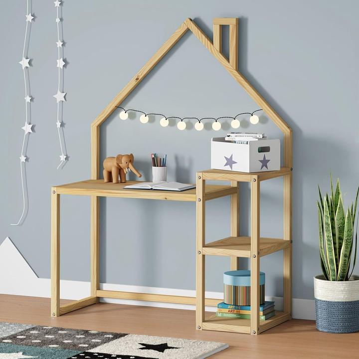 Produktbild Milkii Kinder Schreibtisch, Naturholz, Haus