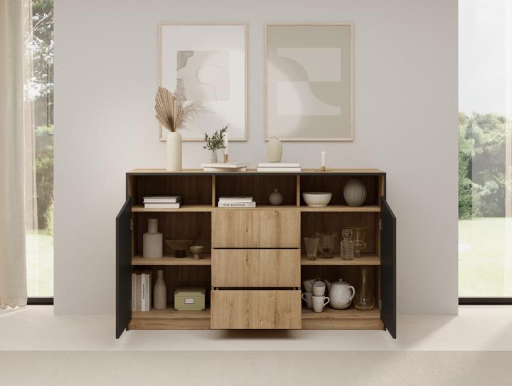Produktbild ADRK Furniture Kommode mit zwei Türen Atson (145 x 40 x 91 cm)