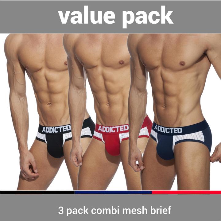 Addicted Three Pack Combo Mesh Brief (XL, 3er Pack)
