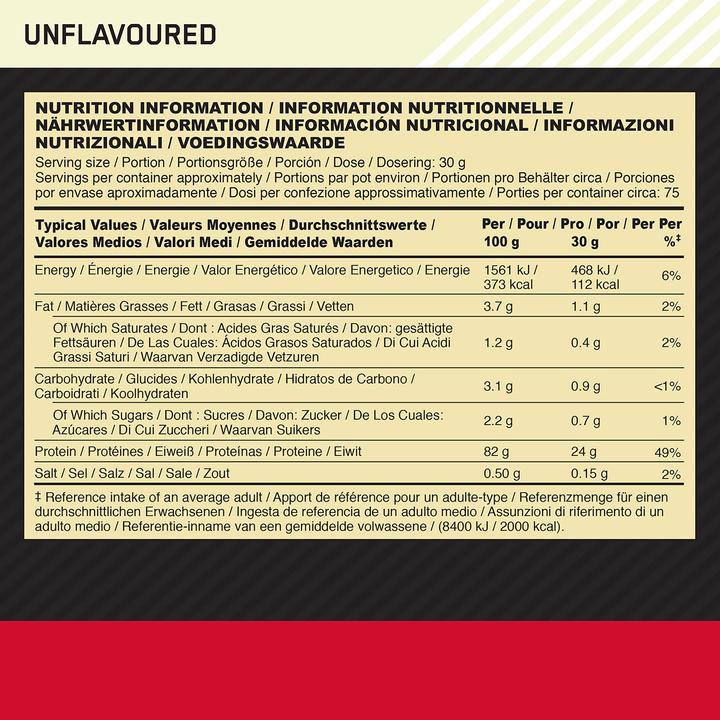 Actual product image Optimum Nutrition 100% Whey Gold Standard (Neutral, 1 pcs., 2273 g)