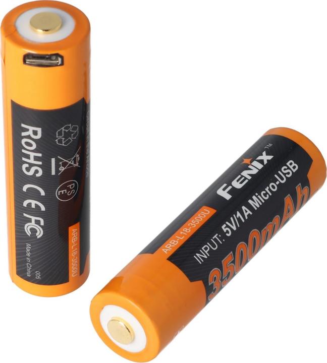 Produktbild Fenix Akku 18650 geschützt mit USB Ladefunktion, mit AccuSafe