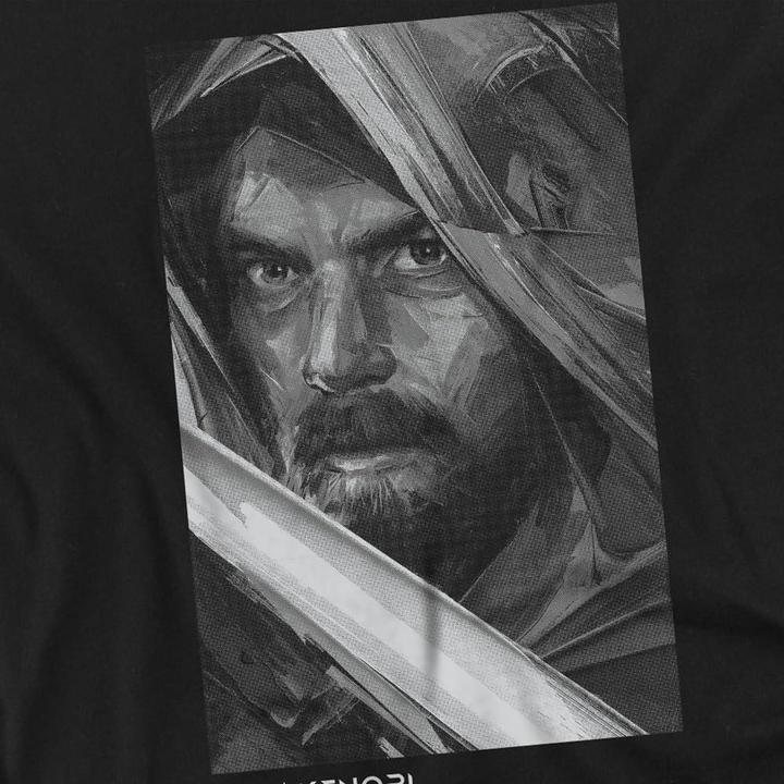 Actual product image Star Wars Mens Obi Wan Kenobi Mono Portrait T-Shirt (L)