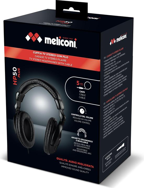Image du produit Meliconi HP 50 PLUS Casque filaire A Pavilion TV Noir (Filaire)