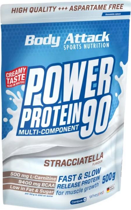 Immagine prodotto Body Attack New Power Protein 90 (sacchetto da 500 g) (Stracciatella, 1 pz., 500 g)