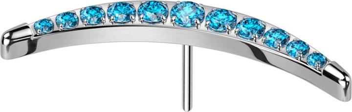 Produktbild Star Piercing Threadless Mondsichel silber mit Kristallen aqua (Titan)