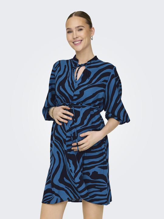 Produktbild Only Maternity Normal geschnitten V-Ausschnitt Elastische Bündchen Ballonärmel Kurzes Kleid Kleid (M)