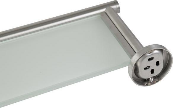 Image du produit Axentia Étagère murale en verre Naples, acier inoxydable, 54 cm