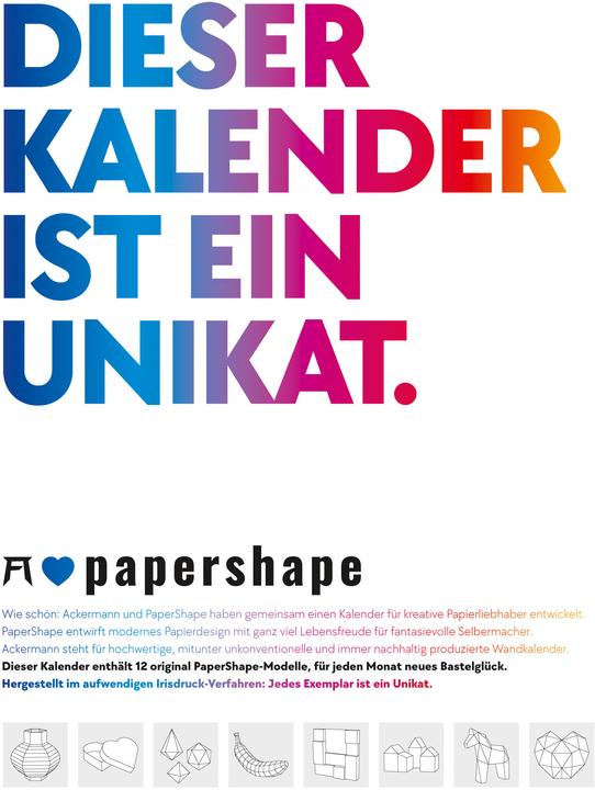 Image du produit PaperShape - Ce calendrier est unique - Calendrier perpétuel (49 x 66 cm, Allemand)