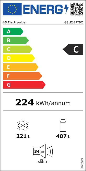 Etichetta energetica LG GSLE81PYBC (628 l)