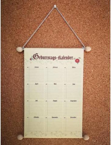 Rnk Birthday calendar (230 x 300 mm, Hardcover)