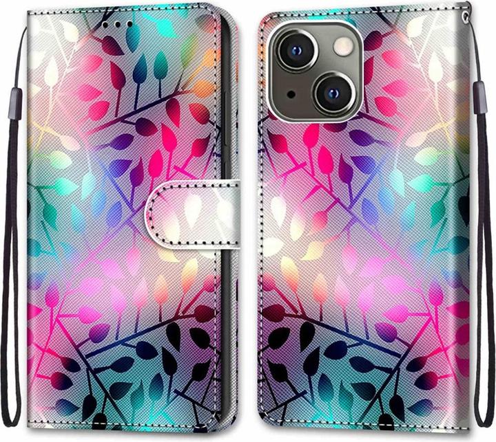 Actual product image Cover-Discount iPhone 13 mini - leather case cover leaves (Apple iPhone 13 mini)