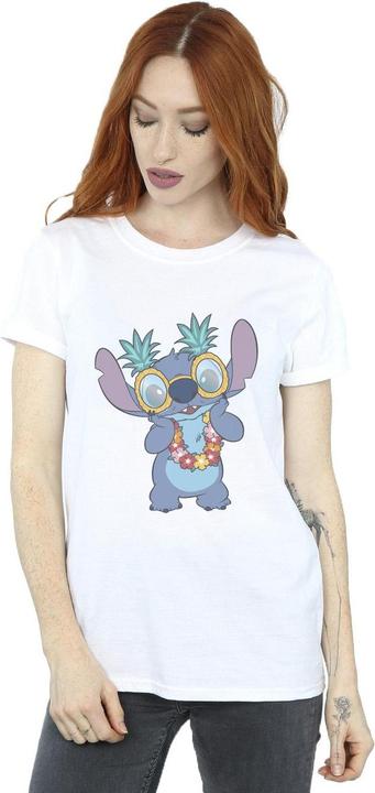 Actual product image Disney Womens/Ladies Lilo And Stitch Tropical Fun Cotton Boyfriend T-Shirt (XXL)