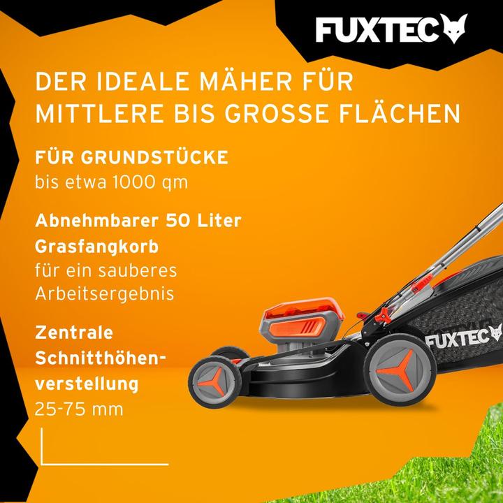 Actual product image Fuxtec 40V cordless lawn mower FX-E2RM46SET (Rechargeable battery operated)