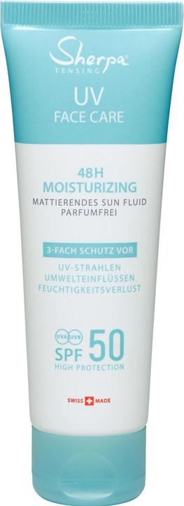 Sherpa Tensing Sun Fluid 48h Moisturizing SPF 50 (Sonnencreme, SPF 50, 50 ml, 69 g)