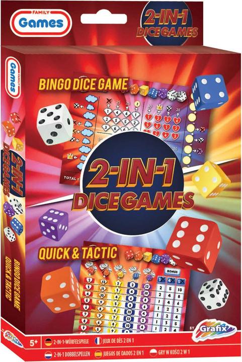 Productafbeelding Grafix Dobbelspelletjes 2in1 (Bingo Dobbelen & Snel en Tactisch) (Meertalig)