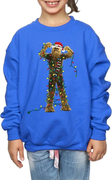 Actual product image Star Wars Girls Chewbacca Christmas Lights Sweatshirt (152, 158)