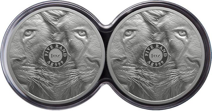 Immagine prodotto South Africa Mint Silber Löwe Big Five Serie II - 2 x 1 oz PP-Set Doppelkapsel (999, 2025)