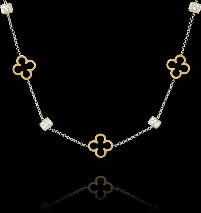 Actual product image Charles Garnier Two-tone silver necklace, zirkonium oxide (925 silver)
