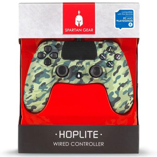 Actual product image Spartan Gear PS4 Controller Hoplite wired camo compatible with PC and PS-4 (PS4, PC)