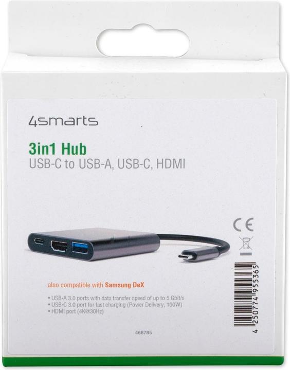Actual product image 4smarts 3in1 Hub with DeX function space gray (USB-C, 1 Ports)