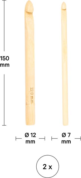 Immagine prodotto Lalana Uncino per uncinetto 12 / 7 mm, 2 pezzi