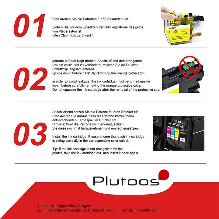 Actual product image Plutoos Brother LC-3217 cartridges XXL compatible, set of 4 colours