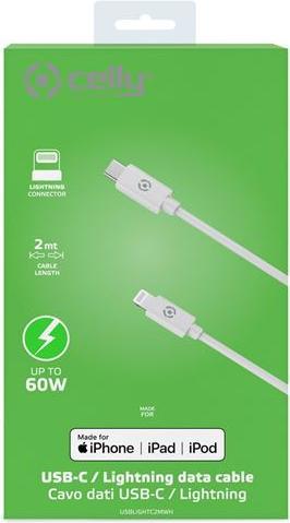 Immagine prodotto Celly Fulmine a UBS-C bianco 2m (2 m, USB 3.2 Gen 1)