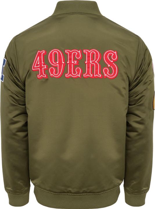 Actual product image Mitchell & Ness M&N Satin Bomber Jacket - PATCHES San Francisco 49ers - M (M)