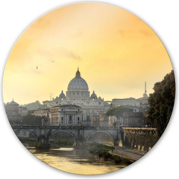 Produktbild Trenddeko Engelsbrücke mit Petersdom - rund (Ø 30 cm)