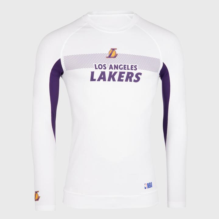 Actual product image Tarmak Women's/Men's long sleeve functional shirt NBA Los Angeles Lakers - UT500 white (M)
