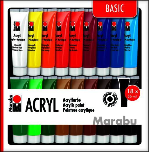 Marabu Peinture acrylique (Multicolore, 36 ml)
