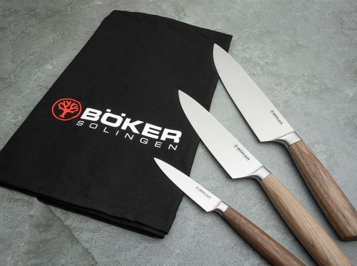 Image du produit Böker Core Noyer Set de 3 couteaux avec torchon