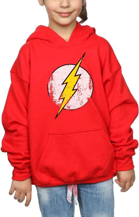 Actual product image Girls Flash Distressed Logo Hoodie (128)