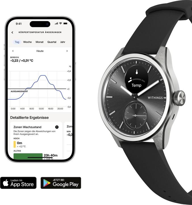 Produktbild Withings Unisexuhr Scanwatch 2 - 42mm black (42 mm)