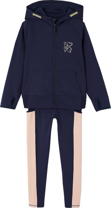 Produktbild Vertbaudet Mädchen Sport-Set: Kapuzensweatjacke & Leggings aus Funktionsmaterial (140)