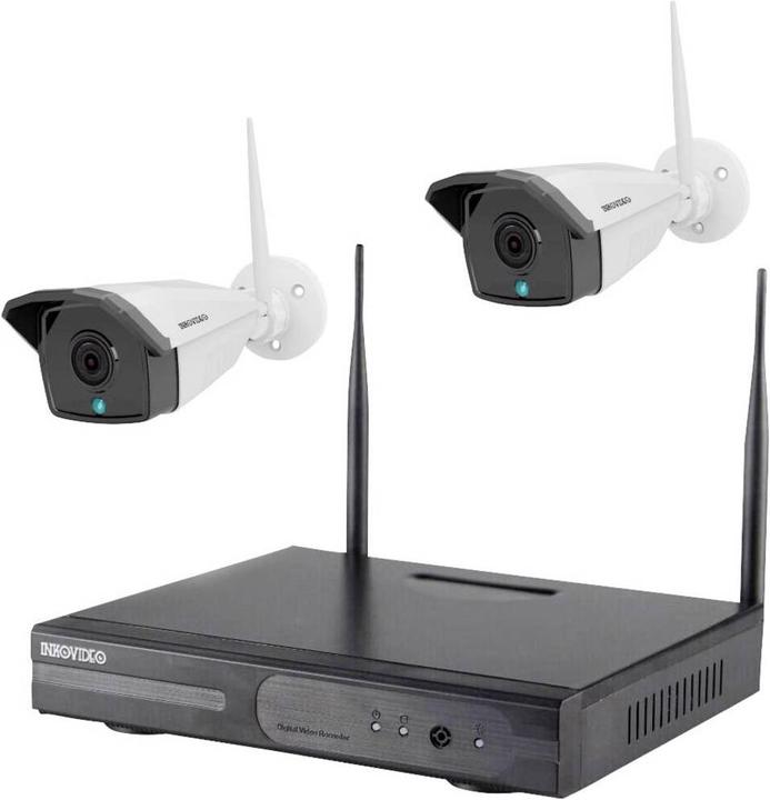 Image du produit Inkovideo Kit caméra de surveillance WLAN IP 4 canaux avec 2 caméras 1920 x 1080 pixels (1920 x 1080 Pixels)