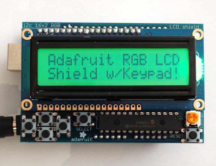 Image du produit Adafruit RGB LCD I2C Shield Kit 16x2 Char Display Positive (Bouclier)