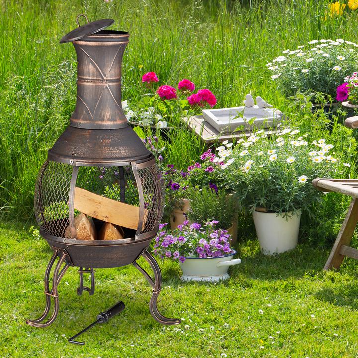 Actual product image Relaxdays Chiminea With Fire Poker