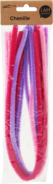 Actual product image I Am Creative Chenille wire, pipe cleaners bending wire for crafts and decorating, pink mix, ø 9 mm... (0.50 m)