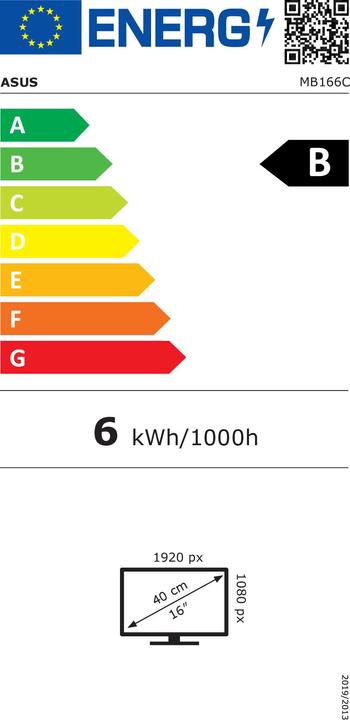 Energie-Label ASUS ZenScreen MB166C (1920 x 1080 Pixel, 15.60")