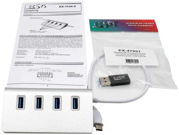 Actual product image Exsys EX-1134-2 (USB-A, 4 Ports)